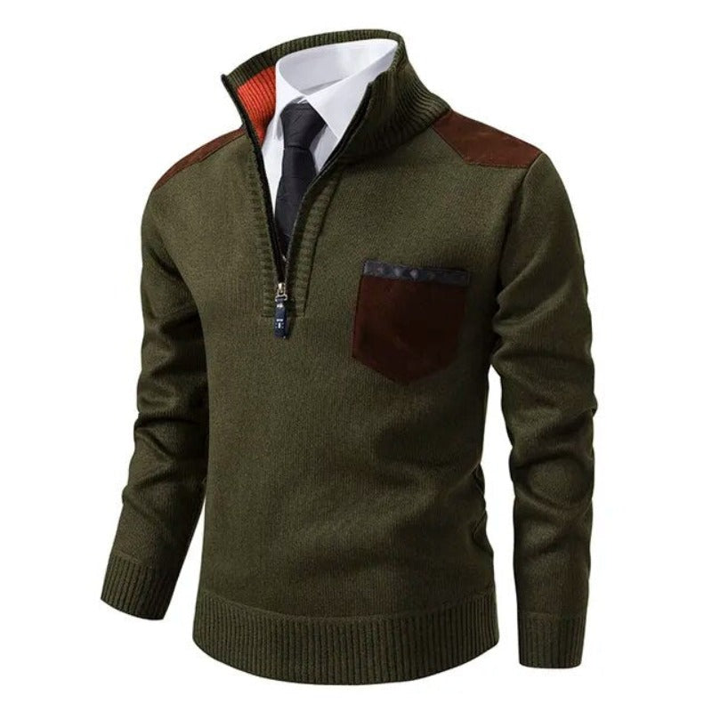Men's Quarter-Zip Sweater with Chest Pocket | Soft Lightweight Knit 7