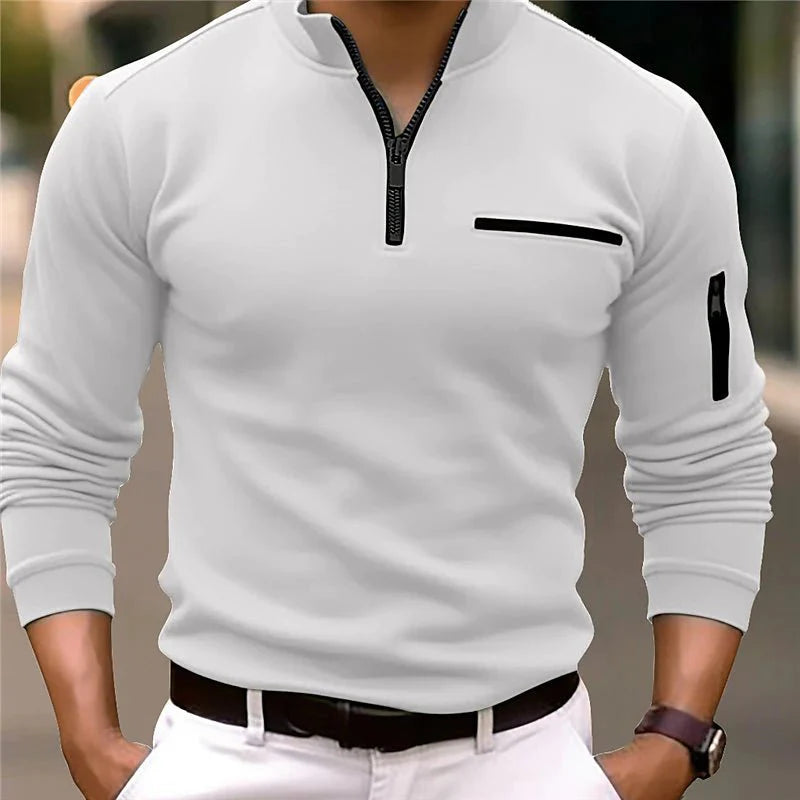 Men's Quarter-Zip Sweater with Functional Pockets 2