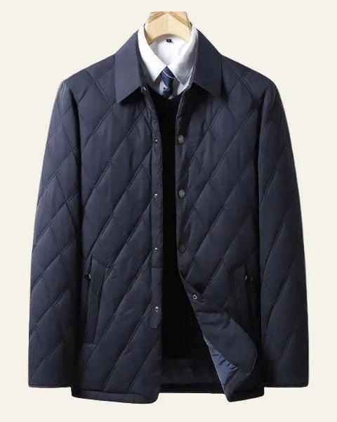 Men's Quilted Field Jacket | Button-Up Casual Layer 0