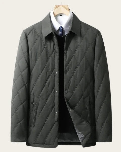 Men's Quilted Field Jacket | Button-Up Casual Layer 1