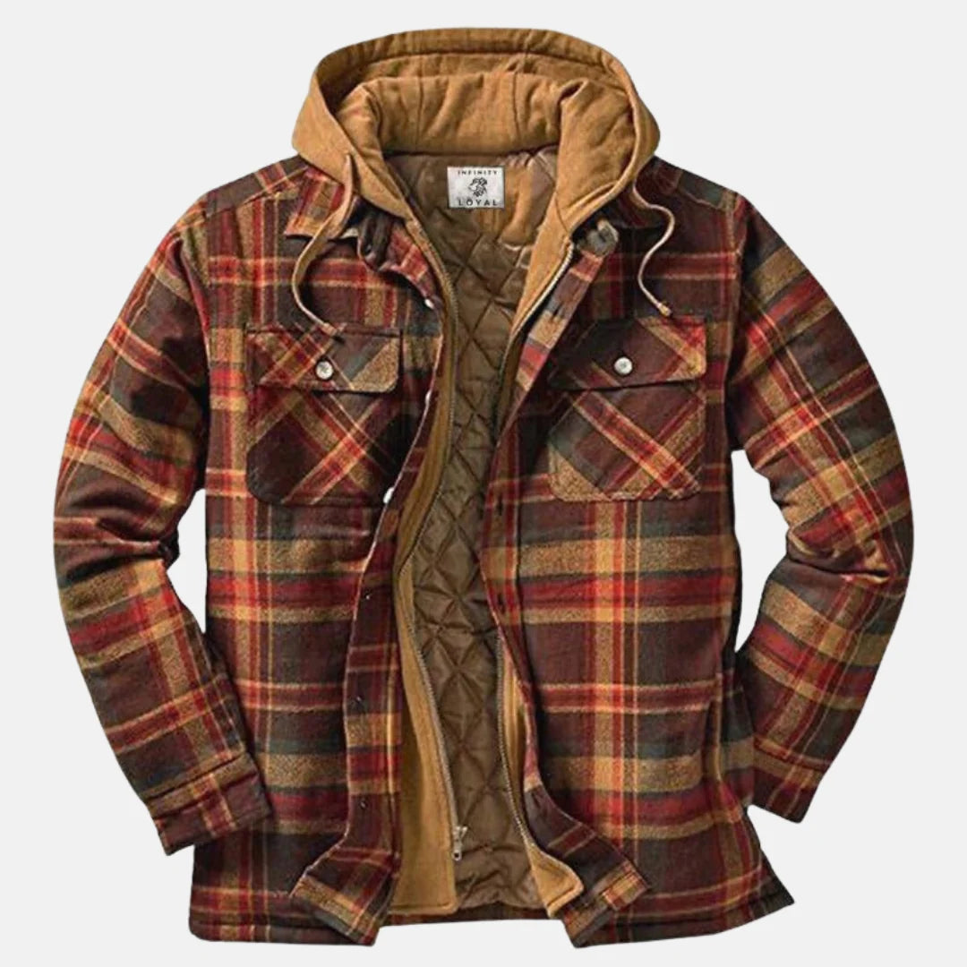 Men's Quilted Hooded Jacket | Warm Winter Layered Coat 0