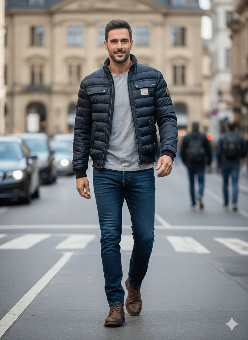 Men's Quilted Jacket | Lightweight Slim Fit Warm Layer 2