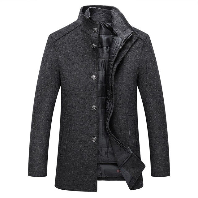 Men's Quilted Winter Coat | High-Collar Tailored Outerwear 1