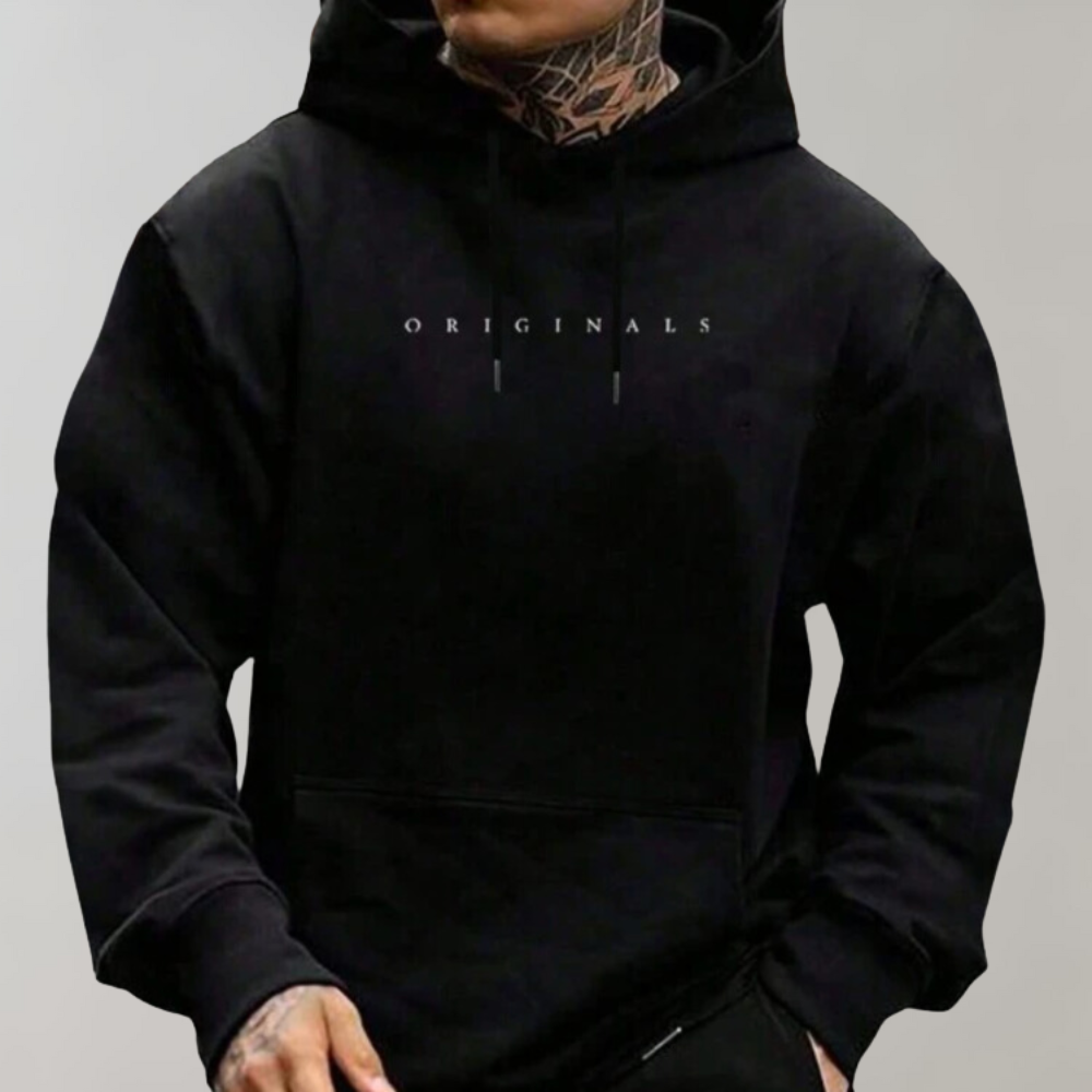 Men's Relaxed Fit Hoodie | Lightweight Pullover with Printed Logo 0