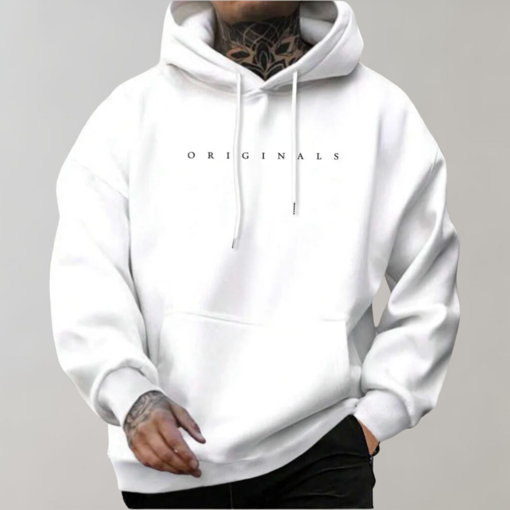 Men's Relaxed Fit Hoodie | Lightweight Pullover with Printed Logo 1
