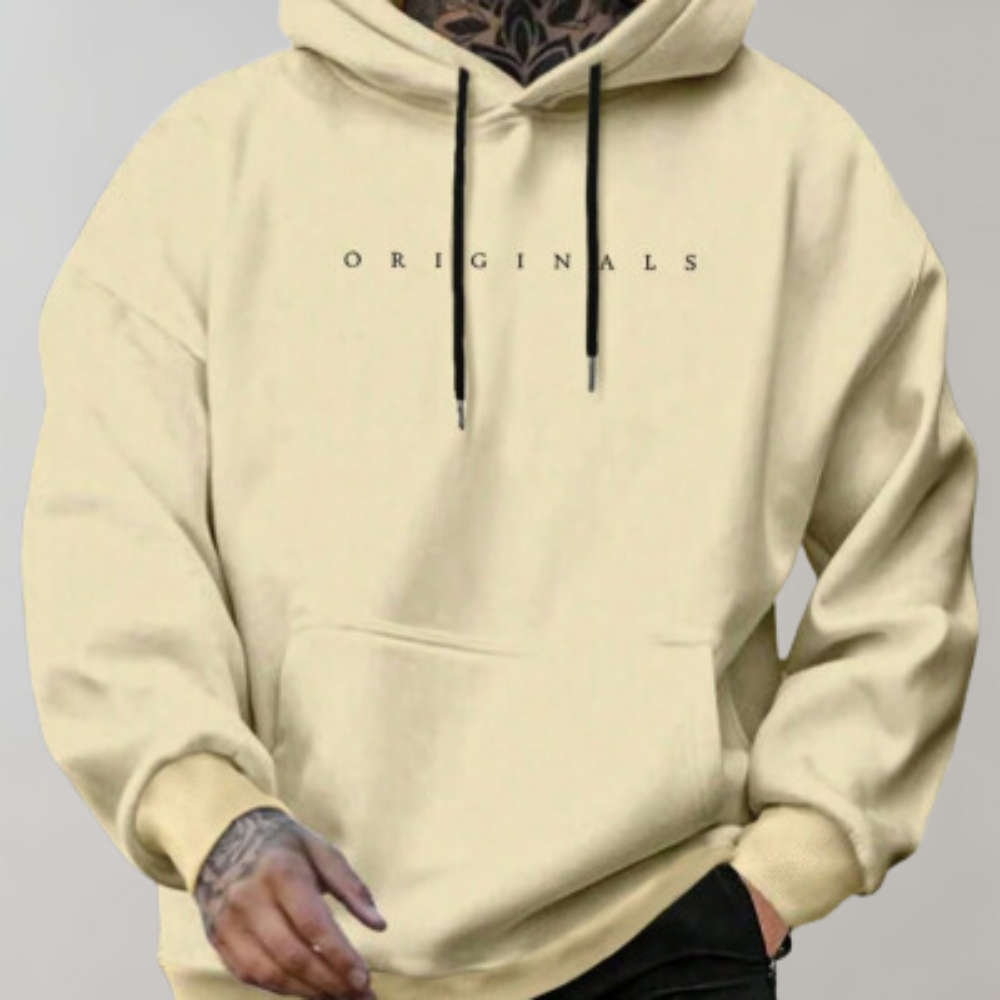 Men's Relaxed Fit Hoodie | Lightweight Pullover with Printed Logo 2