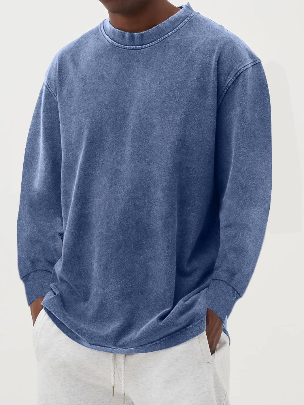 Men's Relaxed Fit Knitted Sweater with Round Neck 0