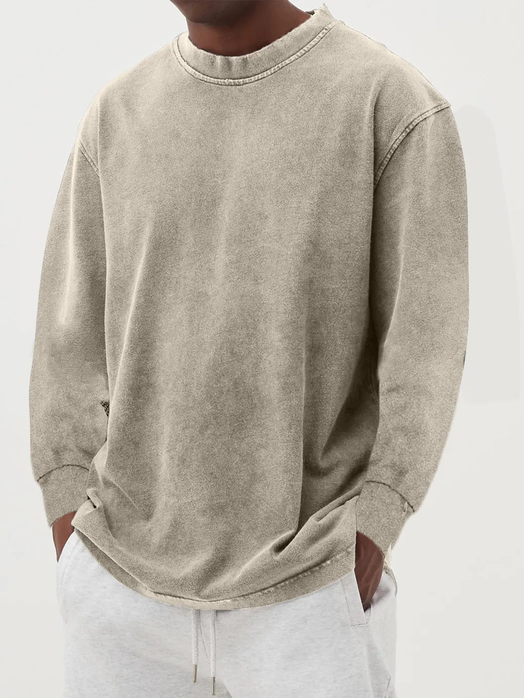 Men's Relaxed Fit Knitted Sweater with Round Neck 1