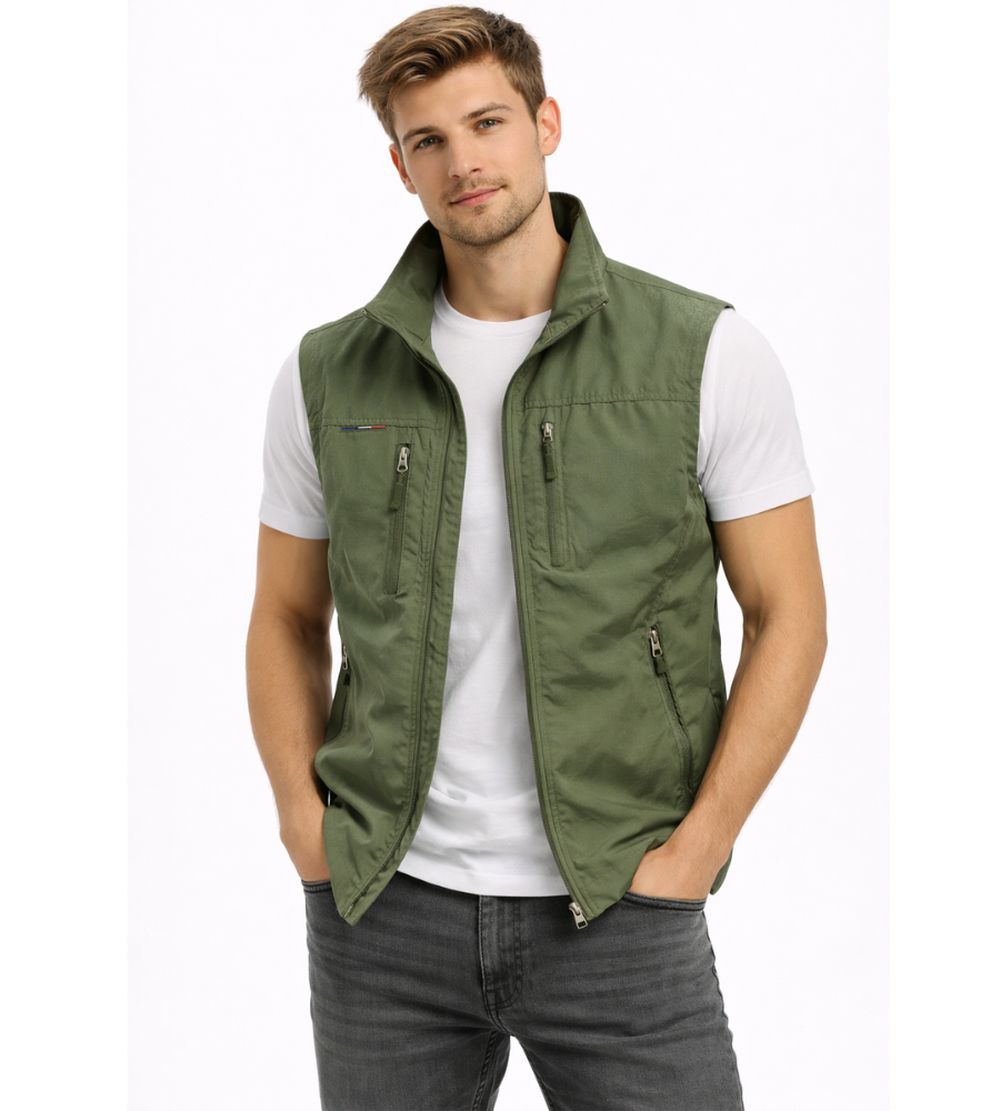 Men's Sleeveless Body Warmer | Lightweight Zipper Vest with Stand Collar 2