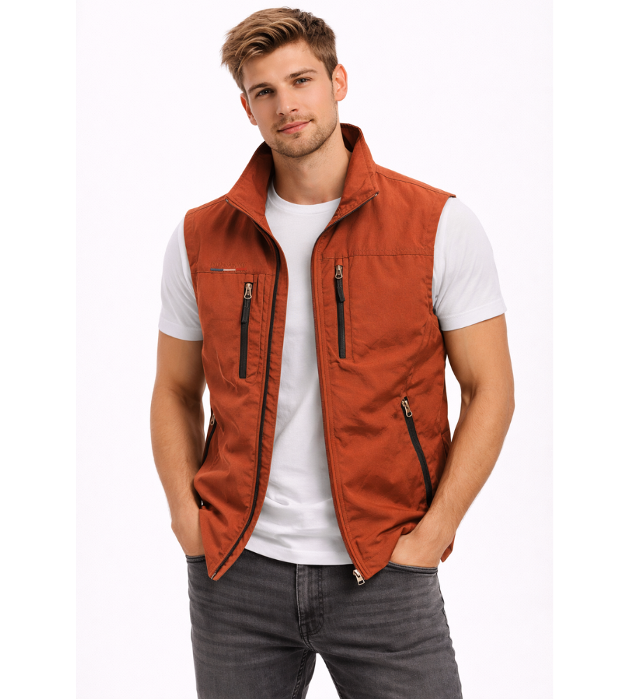 Men's Sleeveless Body Warmer | Lightweight Zipper Vest with Stand Collar 3