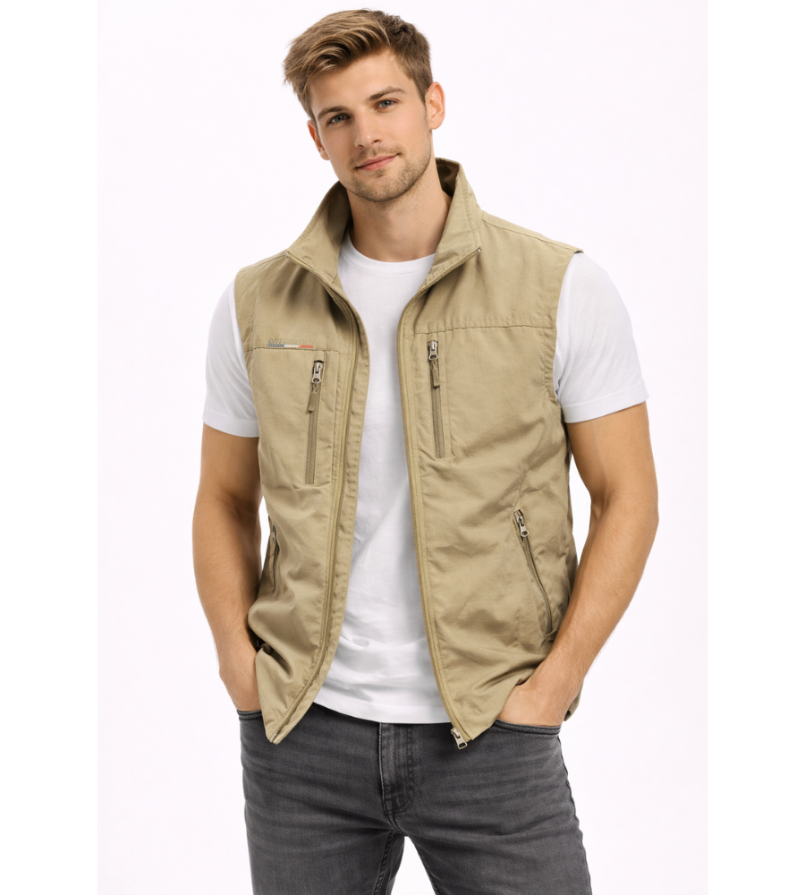 Men's Sleeveless Body Warmer | Lightweight Zipper Vest with Stand Collar 4