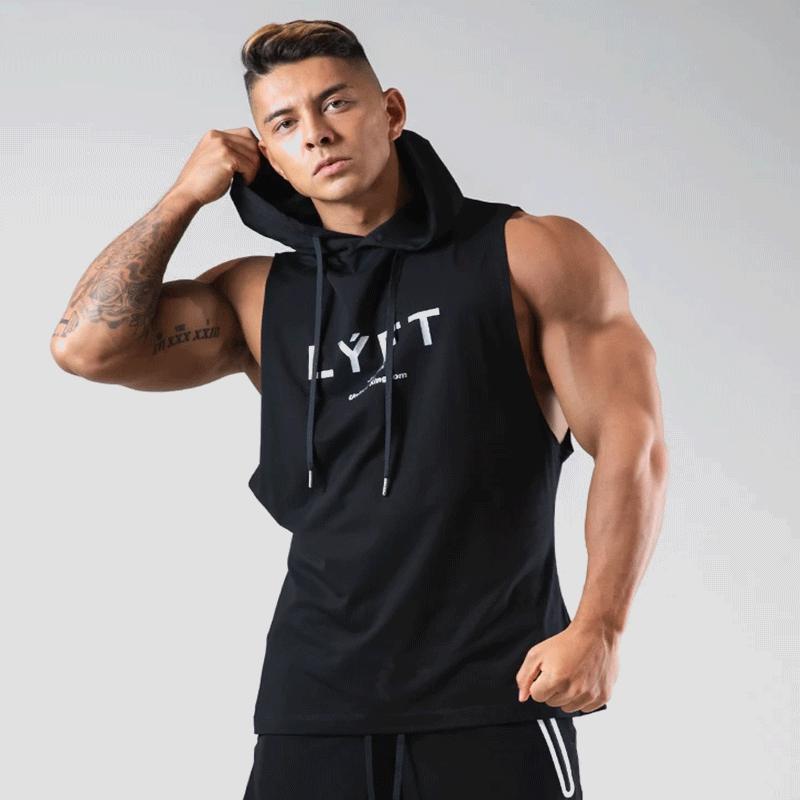 Men's Sleeveless Training Vest | Loose Fit Hooded Workout Top 2