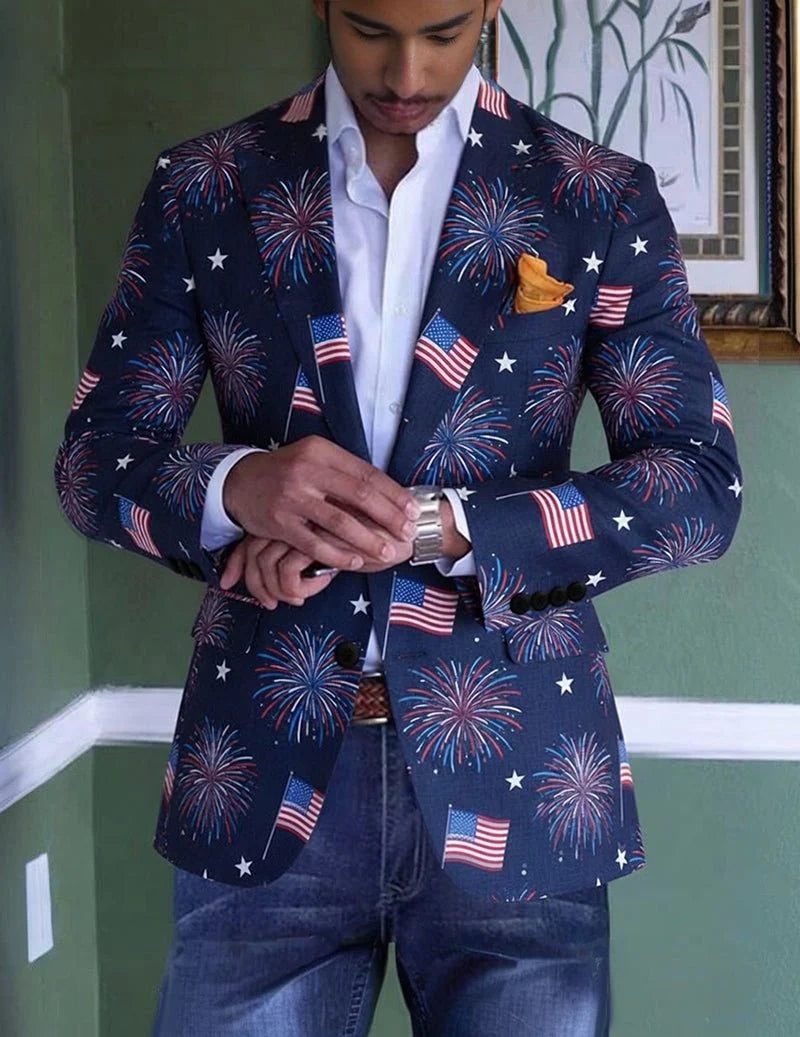 Men's Slim Fit Party Blazer with Printed Finish 2