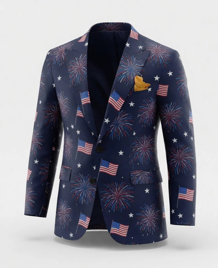 Men's Slim Fit Party Blazer with Printed Finish 3
