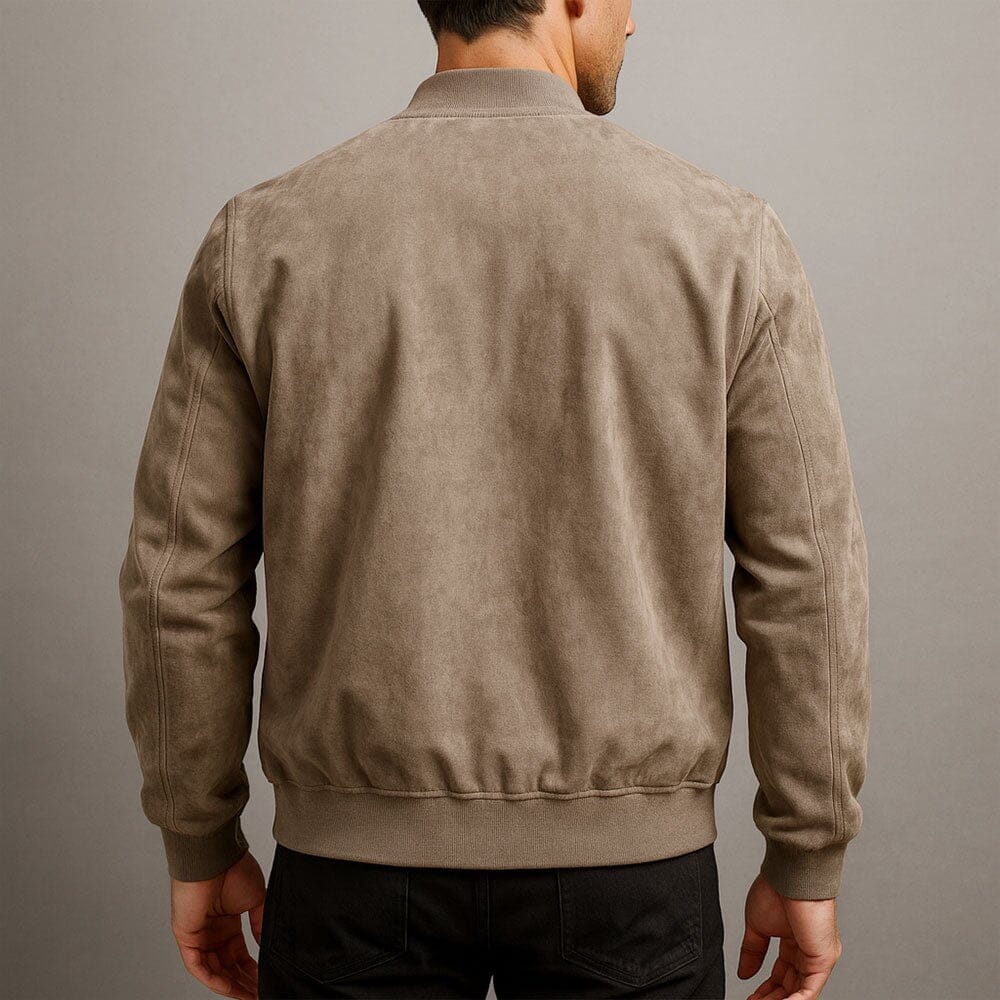 Men's Slim Suede Bomber Jacket | Lightweight Transitional Layer 5