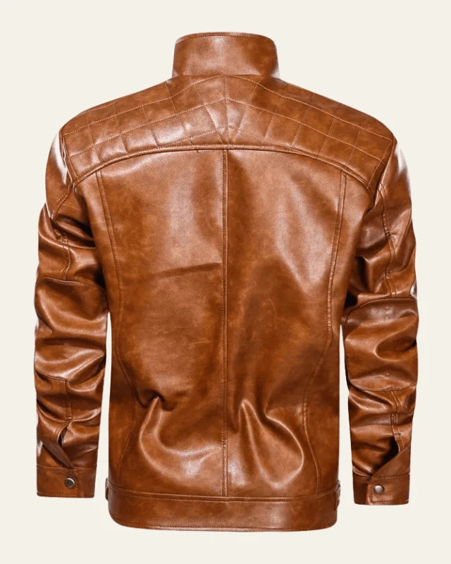 Men's Stand-Collar Biker Jacket | Zip-Up Casual Layer 2