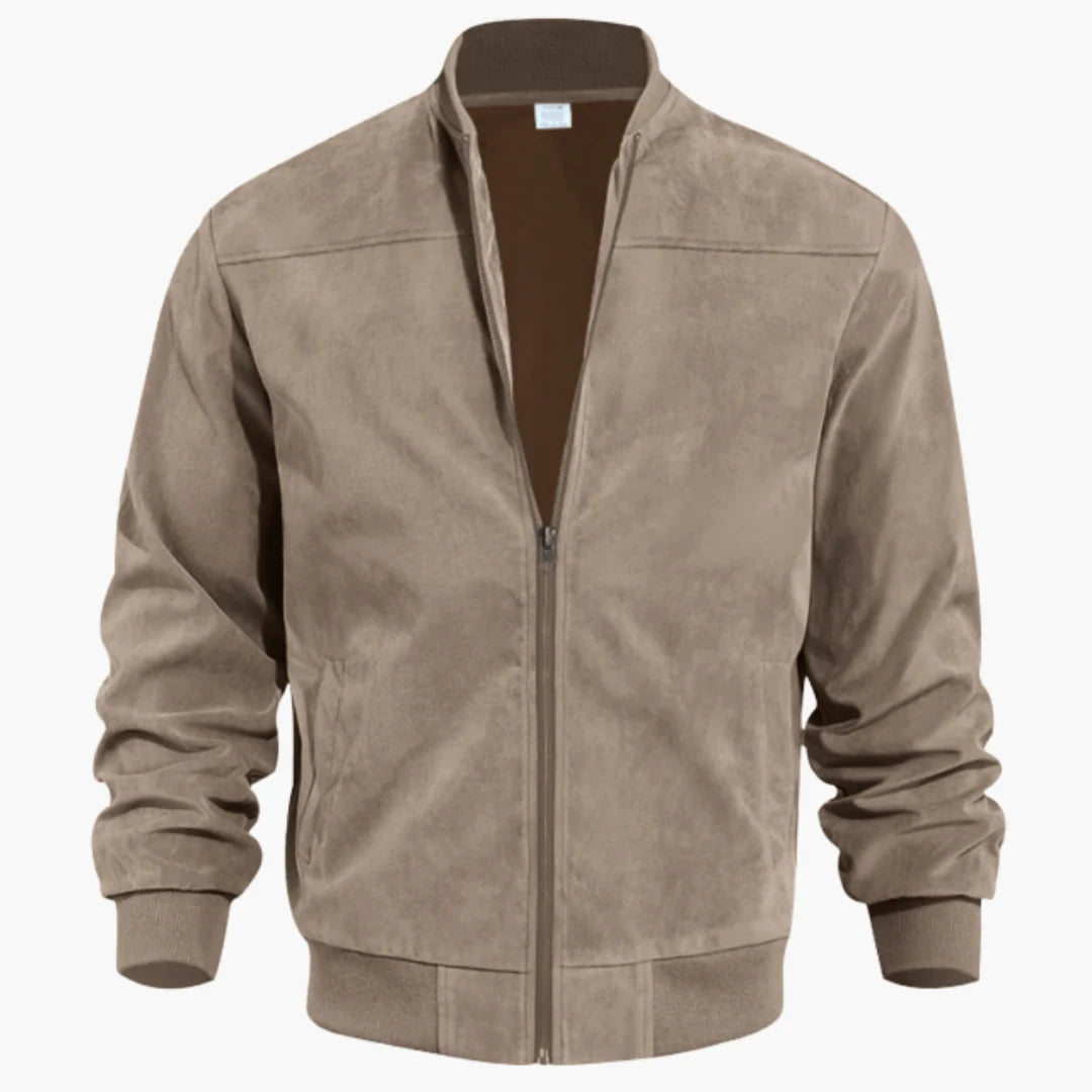 Men's Suede Bomber Jacket | Casual Zip-Up Layer for Everyday Wear 0