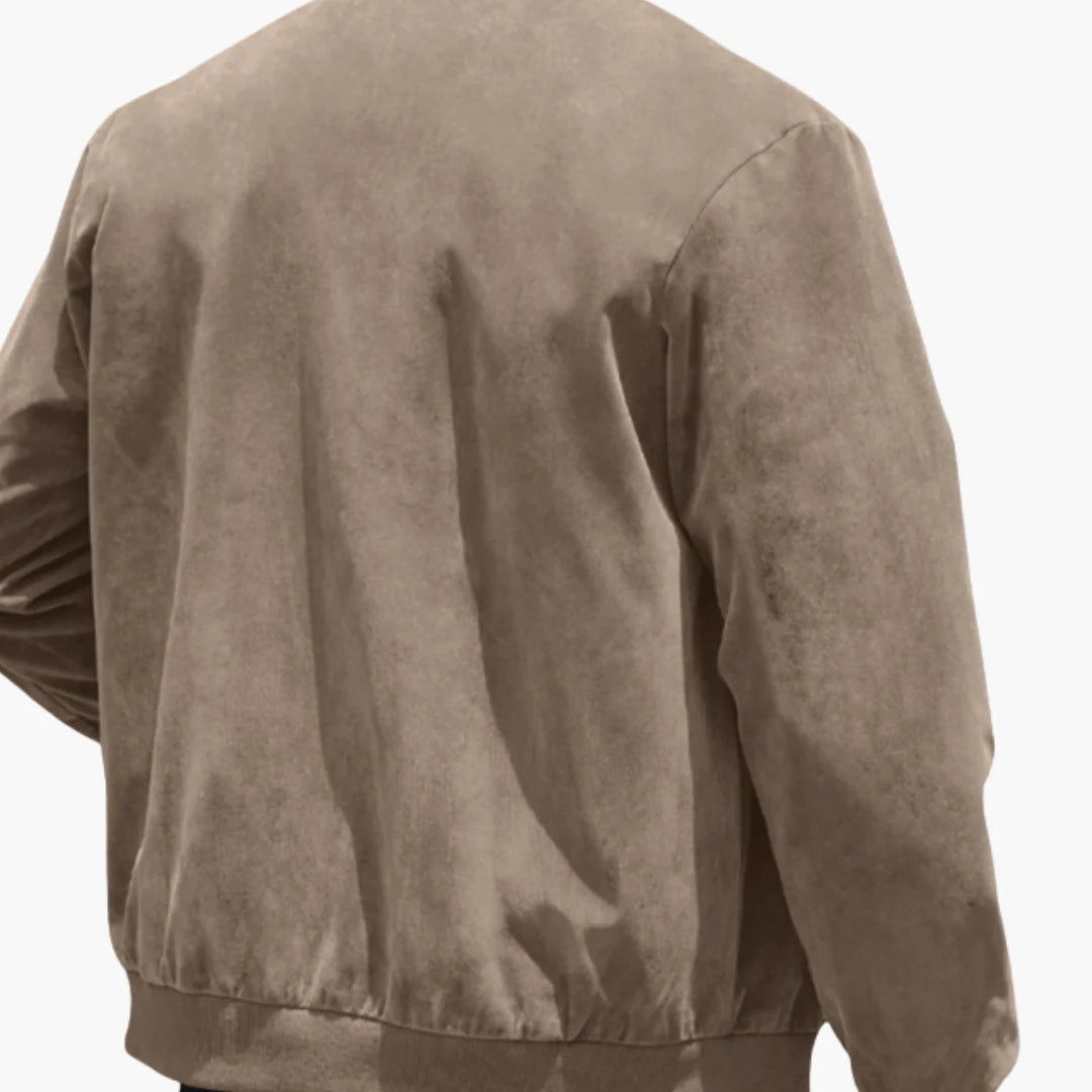 Men's Suede Bomber Jacket | Casual Zip-Up Layer for Everyday Wear 8