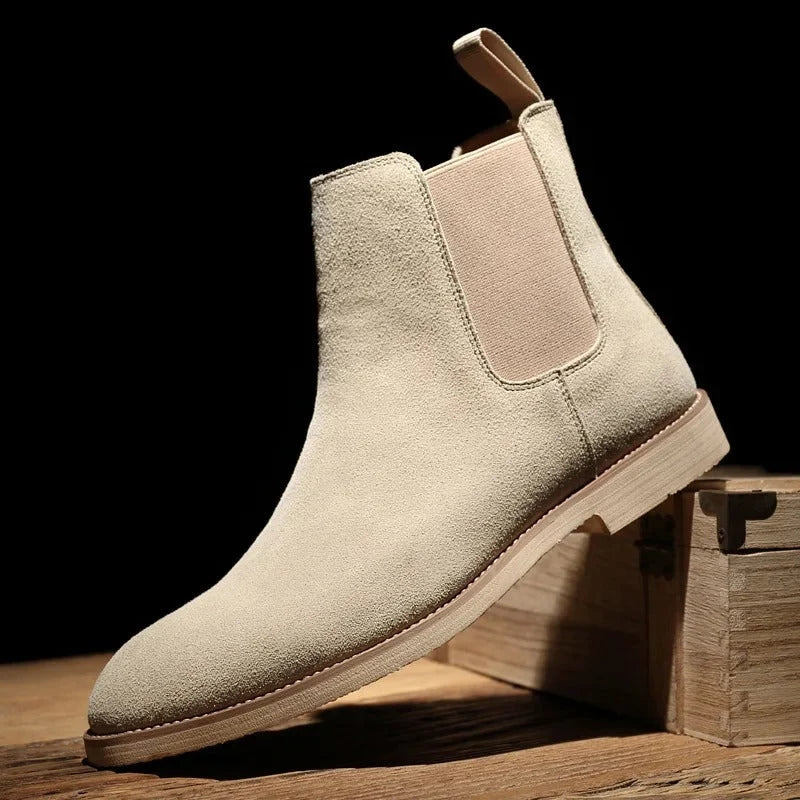 Men's Suede Chelsea Boots | Classic Slip-On Ankle Footwear 4