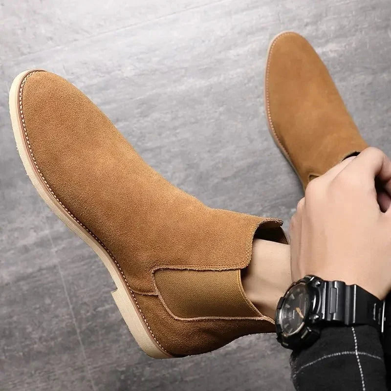 Men's Suede Chelsea Boots | Classic Slip-On Ankle Footwear 5