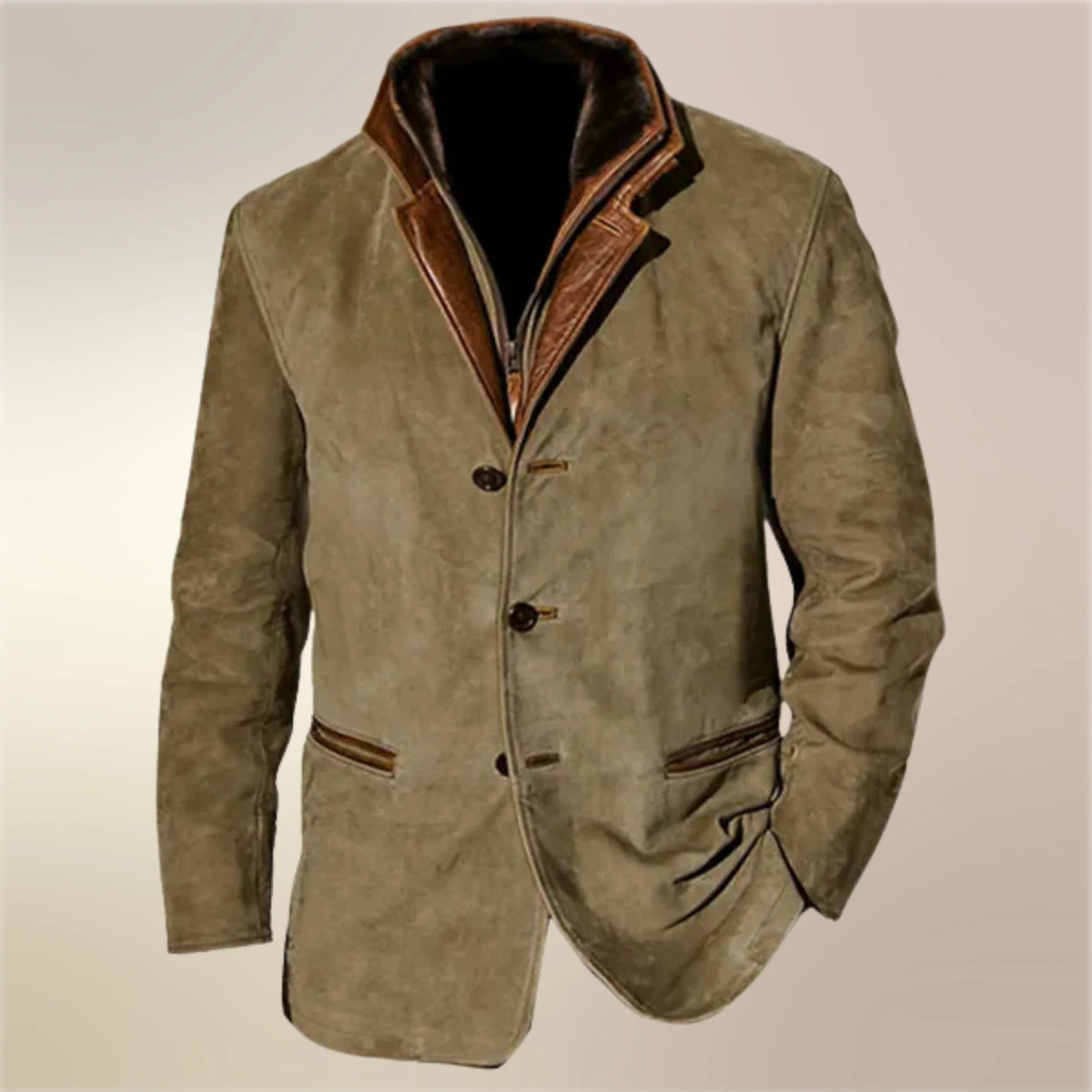 Men's Suede Jacket | Insulated Tailored Coat for Winter 0