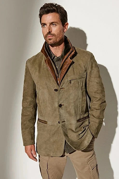 Men's Suede Jacket | Insulated Tailored Coat for Winter 1