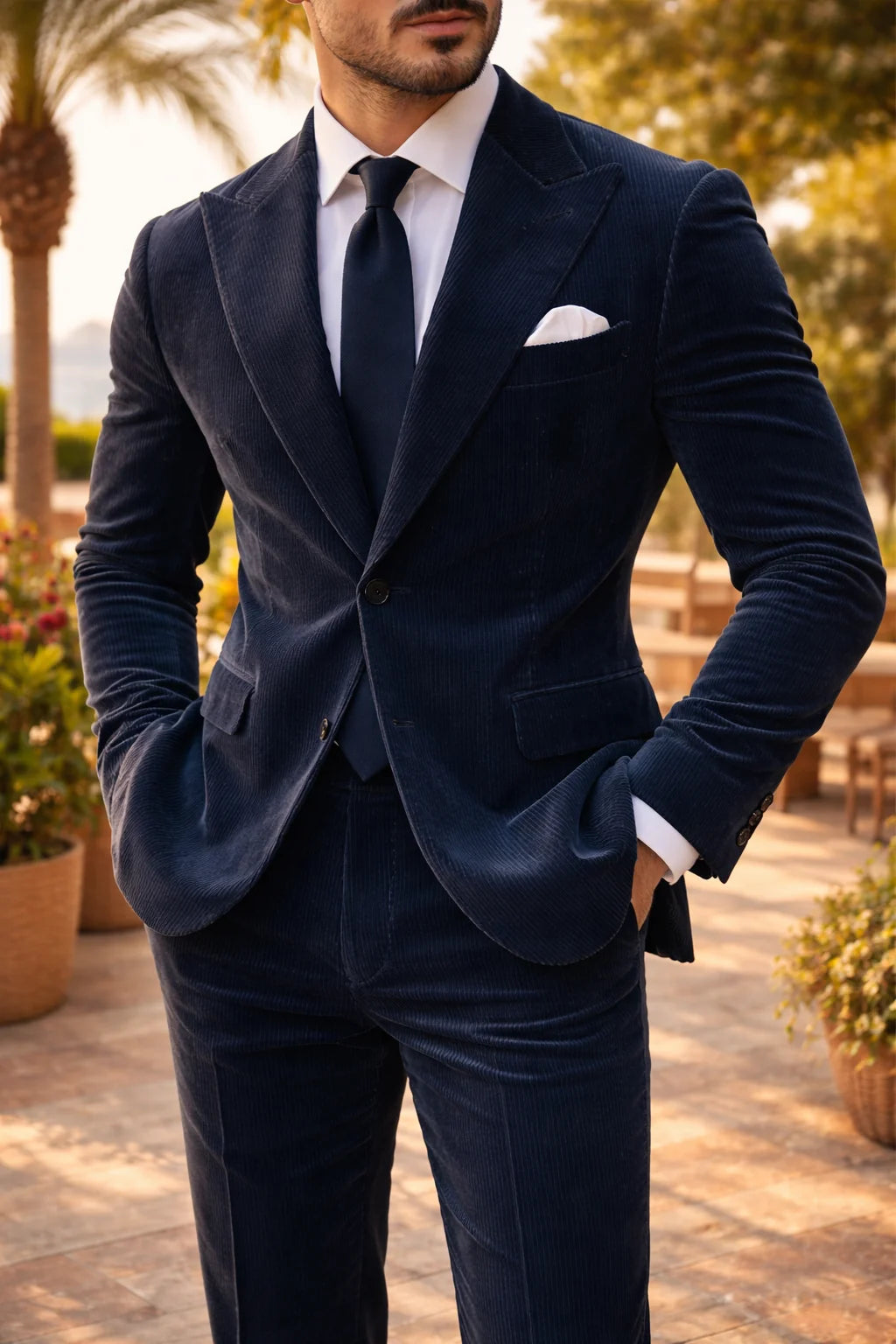 Men's Tailored Corduroy Blazer | Structured Formal Jacket 0