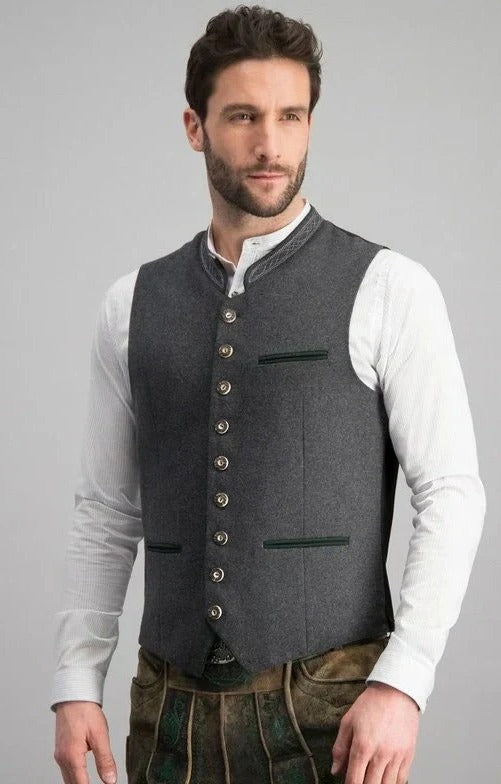 Men's Traditional Cardigan with Stand-Up Collar and Button Front 0