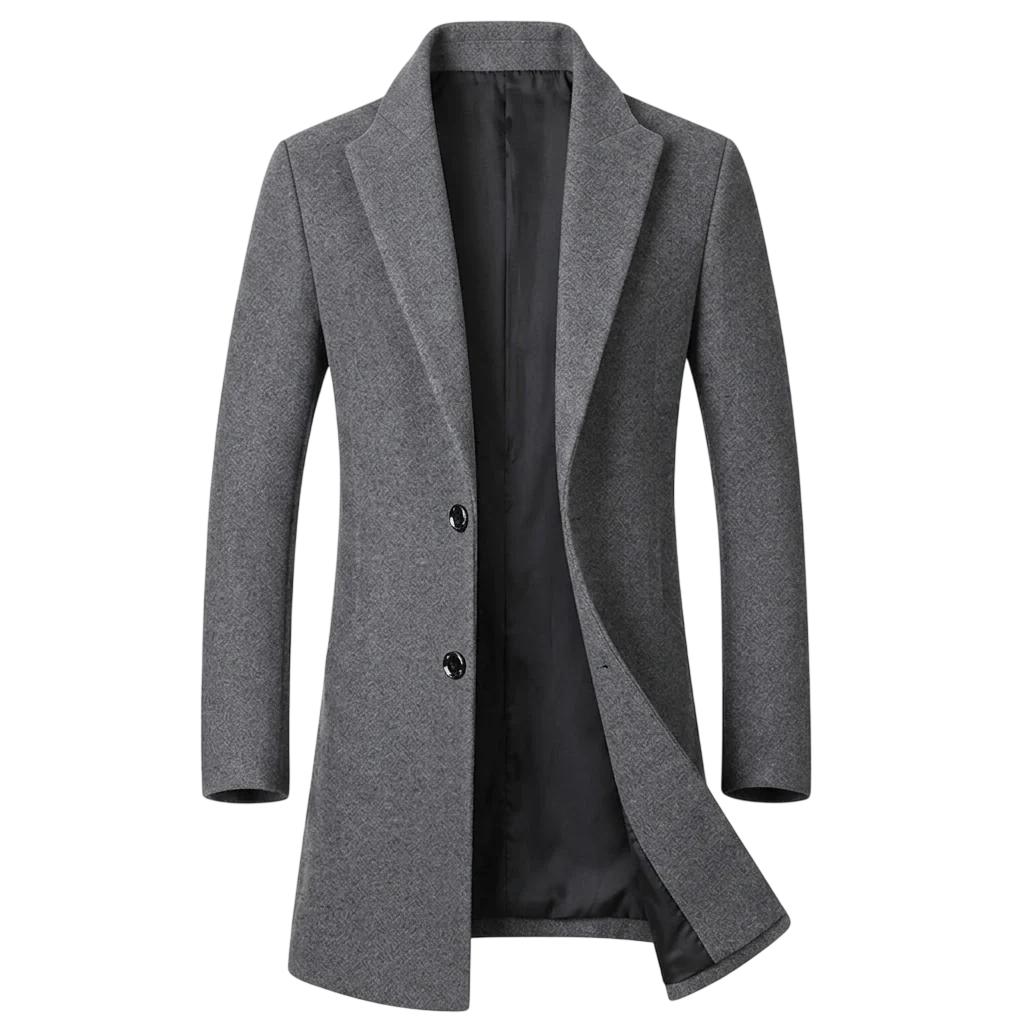 Men's Tweed Coat | Mid-Length Tailored Jacket for Business Wear 0