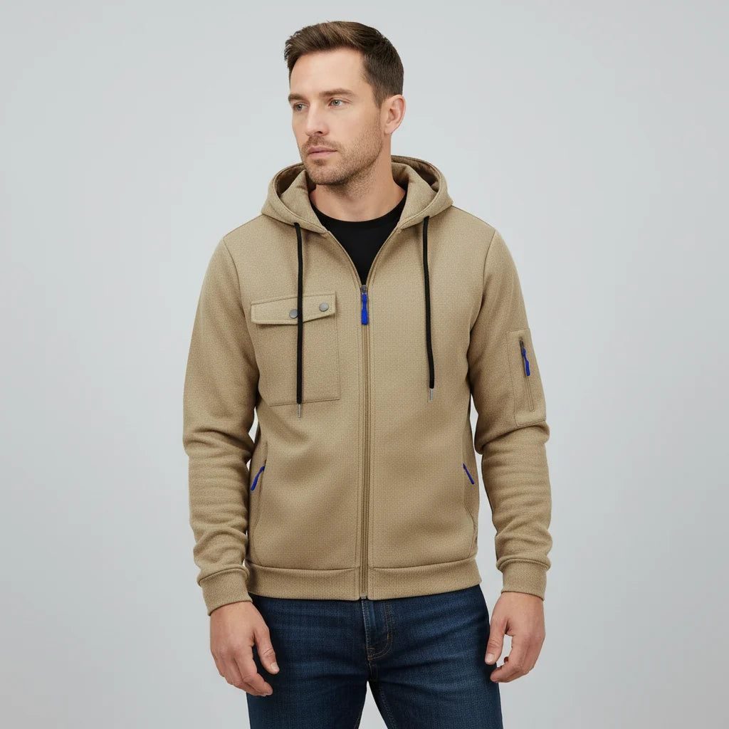 Men's Utility Jacket | Hooded Zip-Up with Multi Pockets 4