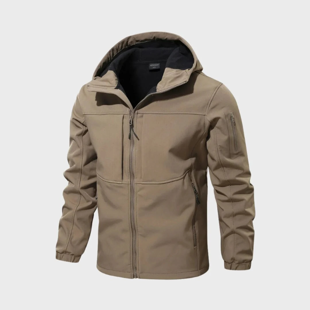 Men's Water-Repellent Softshell Jacket | Hooded Lightweight Outdoor Layer 1