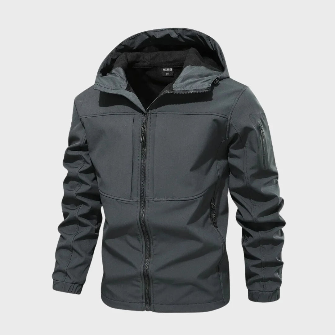 Men's Water-Repellent Softshell Jacket | Hooded Lightweight Outdoor Layer 2