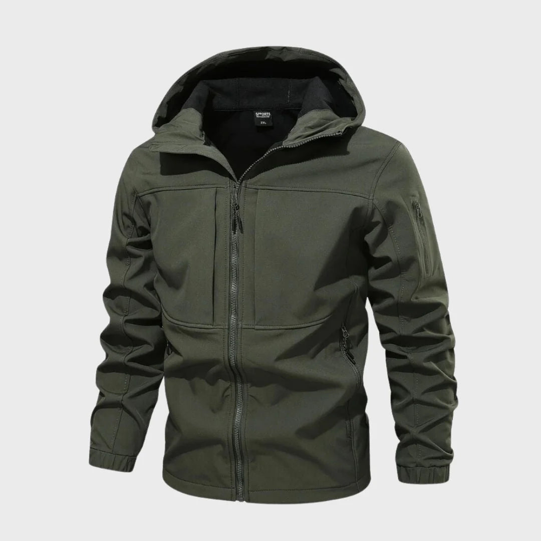 Men's Water-Repellent Softshell Jacket | Hooded Lightweight Outdoor Layer 3
