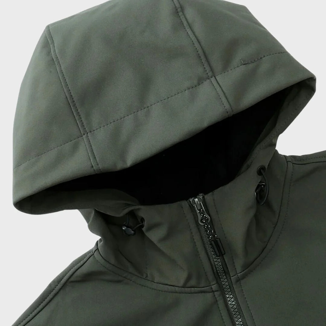 Men's Water-Repellent Softshell Jacket | Hooded Lightweight Outdoor Layer 4