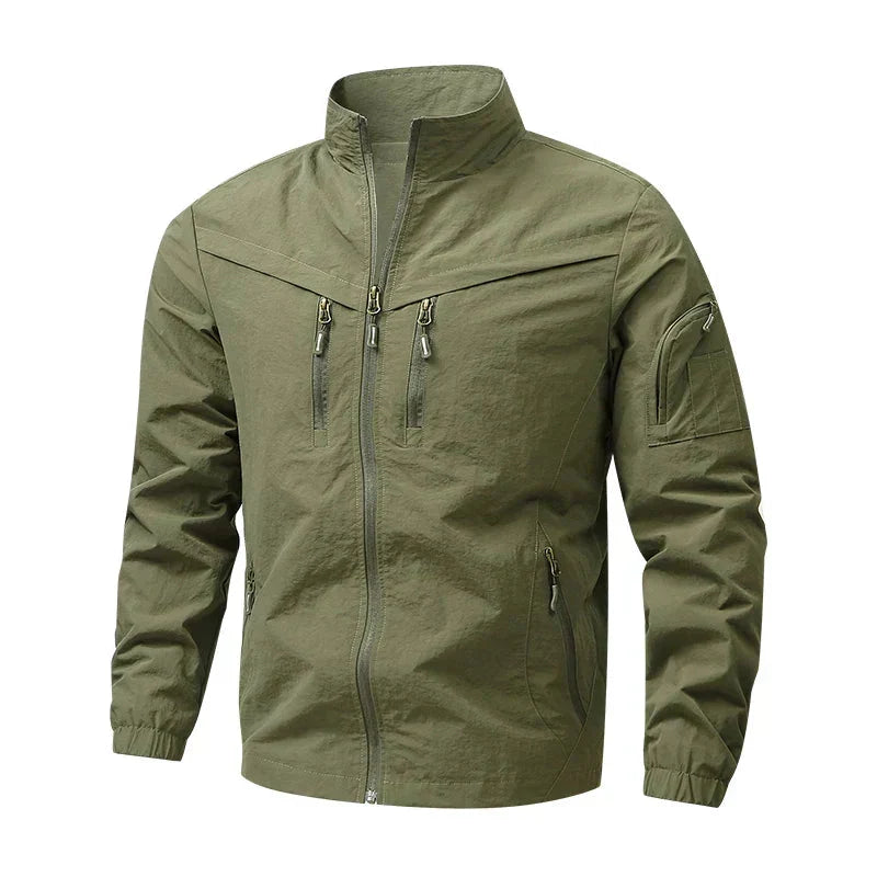 Men's Weather-Resistant Utility Jacket | Lightweight Multi-Pocket Outdoor Layer 0