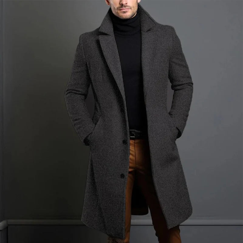 Men's Wool Overcoat | Tailored Longline Winter Coat 2