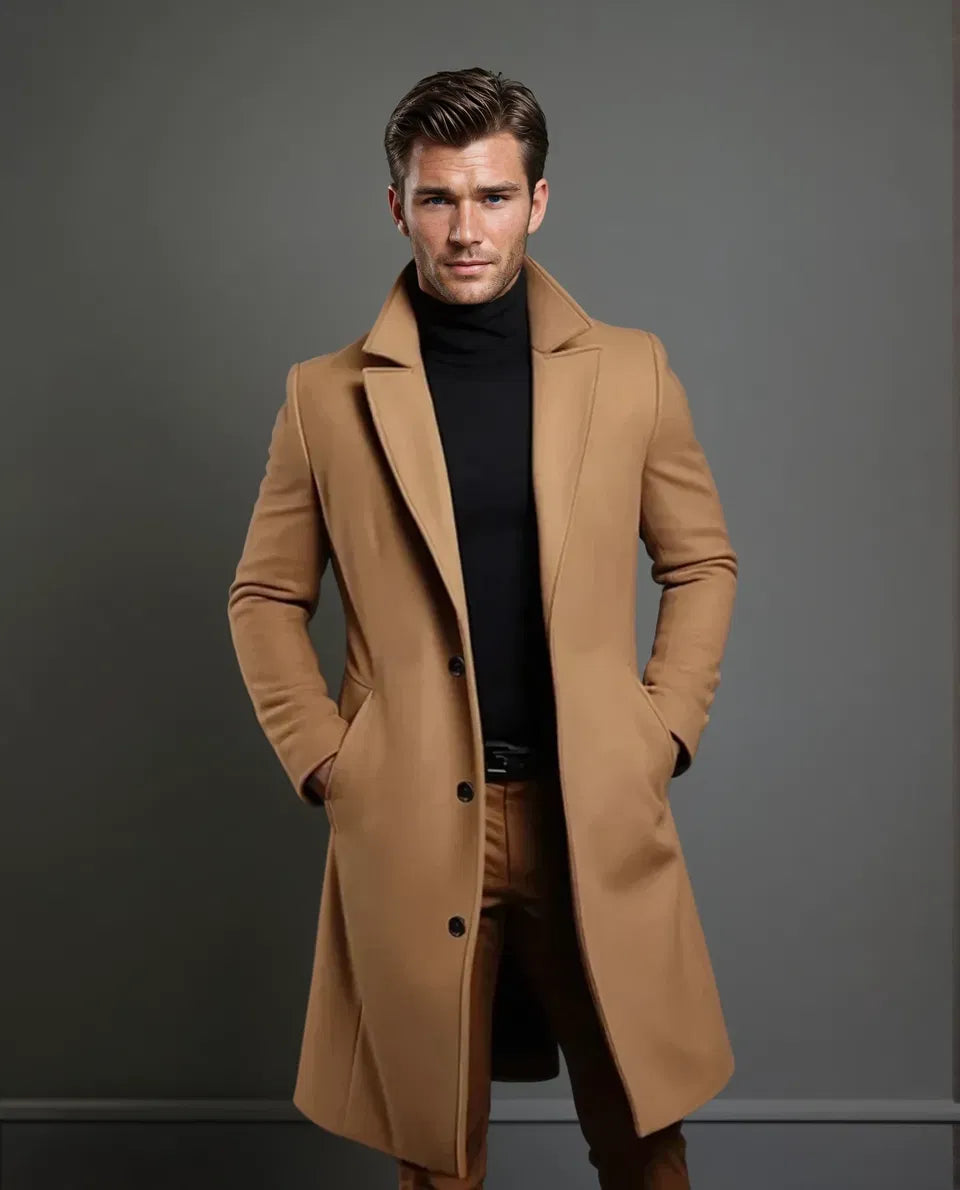 Men's Wool Overcoat | Tailored Longline Winter Coat 4