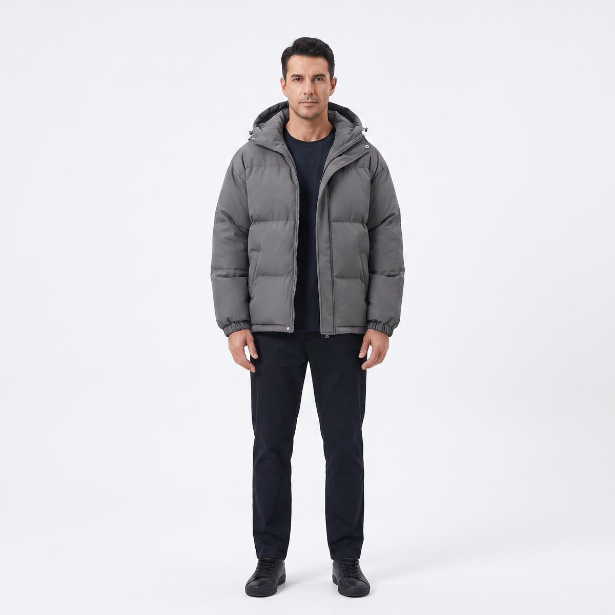 Men's Puffer Jacket | Lightweight Hooded Winter Coat for Everyday Wear