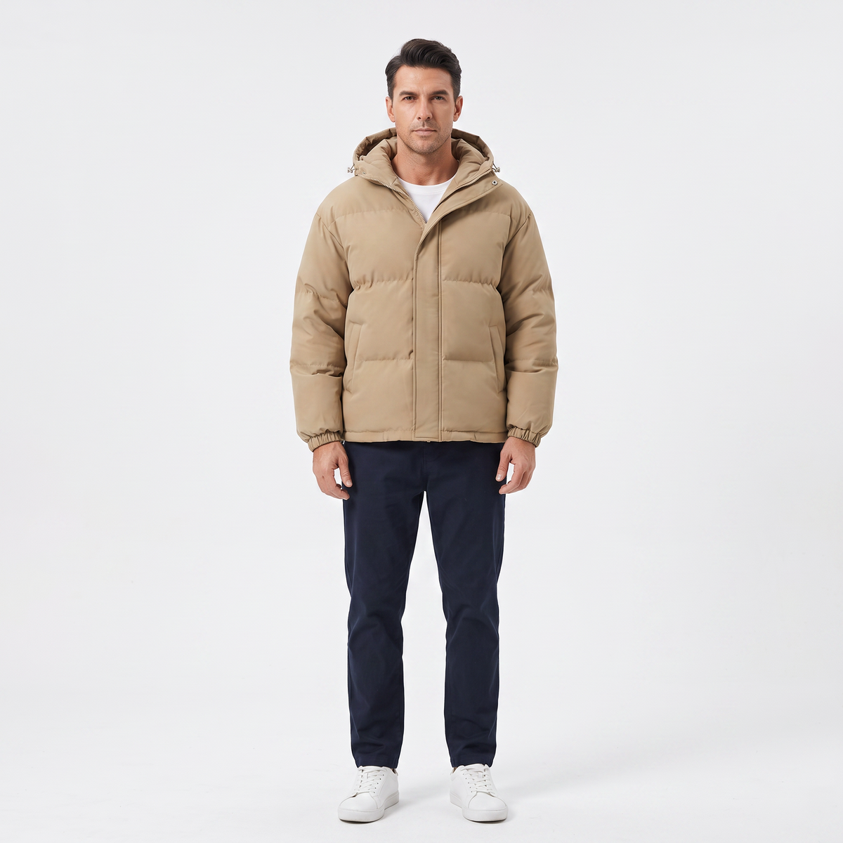 Men's Puffer Jacket | Lightweight Hooded Winter Coat for Everyday Wear